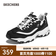 斯凱奇（Skechers）奶茶熊男鞋老爹鞋情侶百搭休閑熊貓鞋男輕便 黑色/白色/BKW 39