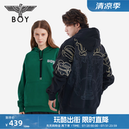 BOY LONDON秋冬男女同款長(zhǎng)袖潮牌印花時(shí)尚休閑百搭朋克高街連帽衛(wèi)衣N04004 黑色 S