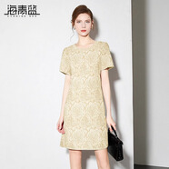 海青藍連衣裙夏女2025新款女裝高級時尚氣質(zhì)設(shè)計感小眾女士裙子 卡其色 L