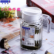 RSRDDY玻璃冷水壺耐泡茶壺冷水壺水杯大容量鴨嘴冷水壺 1L 樂(lè)美雅四方條子壺加厚耐熱0點(diǎn)5L