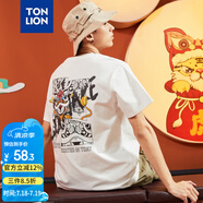 唐獅（TonLion）2025男后背印花圓領(lǐng)短袖T恤 本白 XL