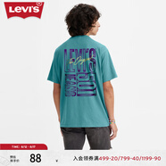 Levi's【商場(chǎng)同款】李維斯男士短袖藍(lán)色T恤 藍(lán)色 XS