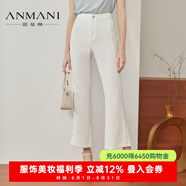 恩曼琳ANMANI23夏季新款法式優(yōu)雅高腰修身微喇褲長(cháng)褲EANDBB17 白色-A S