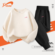 貴人鳥(niǎo)童裝女童運動(dòng)套裝春秋款兒童紫色秋裝女孩薄衛衣青少年秋季兩件套