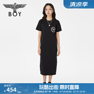 BOY LONDON【夏日畫廊】夏女士長裙顯瘦開叉寬松黑色連衣裙W17703 黑色 M