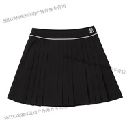 MLB專柜百褶裙女25夏季腰松緊顯瘦短裙A字網(wǎng)球運動SKV02 黑色  S