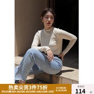 獨束大碼女裝【發(fā)熱防靜電】百搭打底衫女顯瘦秋冬新款胖mm針織衫 暖杏色 2XL