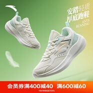 安踏（ANTA）飛夢丨女鞋跑步鞋夏季輕質緩震跑鞋網(wǎng)面透氣女士戶外運動鞋子女 象牙白/泡沫綠/銀/熒光高光粉-2 37.5 (235mm) 37.5碼
