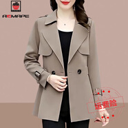 AEMAPE西裝短外套女士裝春秋季2025年新款小個(gè)子休閑西服時(shí)尚洋氣上衣 卡其色 L