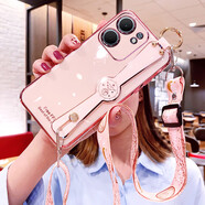 捷威丘適用oppoA5x手機殼oppo腕帶A5x保護硅膠套5G斜挎掛繩PKW110全包opa防摔軟女oppopkw可背帶x5g新款i 【櫻花粉】帶腕帶支架 送全屏鋼膜+斜跨掛繩 OPPO A5x