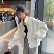 俞兆林拉鏈運(yùn)動(dòng)外套女2025春秋新款棒球服休閑顯瘦夾克開衫上衣寬松百搭 白色【5273】 M 【建議100斤內(nèi)】