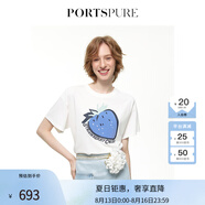 PORTSPURE寶姿女裝2024春夏新品草莓印花涼感正肩T恤RT8N043RCD060 BRIGHT WHITE-BLU XS