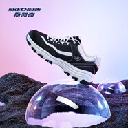 斯凱奇（Skechers）奧利奧經典黑白熊貓鞋輕便運動老爹鞋女休閑鞋 男款-黑色/白色/BKW 40