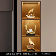 赟婭一帆風(fēng)順?lè )瑪[件輕奢高檔客廳軟裝飾品電視柜酒柜辦公室藝術(shù)玄關(guān) 一帆風(fēng)順酒柜三件套