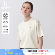 哈吉斯（HAZZYS）女裝 【薄荷曼波風(fēng)】夏款針梭相拼T恤衫女ASTSE0BBX51 米黃色OW L (165/88A 40)
