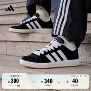 adidas「面包鞋」GRAND COURT BASE 00s休閑低幫板鞋男女阿迪達斯 黑色/白色/樹脂黃   38