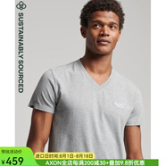 superdry極度干燥男士新款心領(lǐng)短袖T恤V領(lǐng)寬松舒適休閑風小眾清新百搭男裝 GREY L