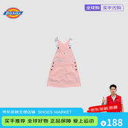Dickies純色寬松韓版原宿風(fēng)學(xué)院風(fēng)背帶連衣短裙 女款 粉色 Dk007545A711 XS