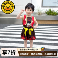 G.DUCKKIDS哪吒衣服兒童套裝女春秋2025新款女童衛(wèi)衣衛(wèi)褲時髦兩件套寶寶衣服 哪吒短褲套裝cos演出服 90 尺碼1~2歲【 80-90cm】cm