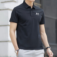 安德瑪（Under Armour）polo衫男 2026春季新款短袖服健身服跑步訓練服健身運動(dòng)T恤 時(shí)尚有型-刺繡logo 黑色 2XL 185/104A