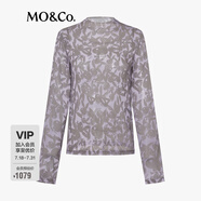 MO&Co.【NOIR】上衣春秋冬PLAYBOY聯(lián)名彈力氨綸紋身衣安珂 紫底動(dòng)物圖案 XS 155