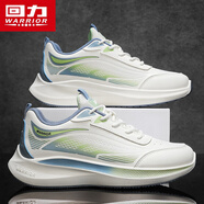 回力(Warrior)鞋子男士運動(dòng)跑步鞋休閑男鞋 G497C白/綠（皮面款） 42