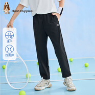 暇步士（Hush Puppies）【速干】童裝兒童長(zhǎng)褲男童女童夏季經(jīng)典新款褲子輕薄簡(jiǎn)約舒適 鉆石黑B 150
