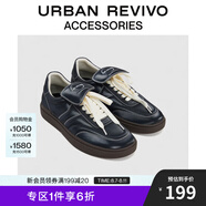 URBAN REVIVO2025夏季新款男士翻蓋鞋舌圓頭運(yùn)動(dòng)鞋UAMS50022 黑色 41