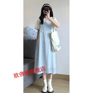 歐倩姍大碼微胖學(xué)院風(fēng)背帶裙胖mm特300斤加肥加大娃娃領(lǐng)襯衫背帶連衣裙 上衣+背帶裙套裝現(xiàn)貨 上衣+背帶 L 80-115斤
