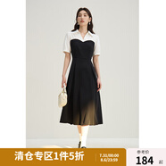 獨(dú)束【束型系列】大碼郁金裙雙版型拼接連衣裙女新款顯瘦氣質(zhì)裙子 蘋(píng)果型加長(zhǎng)-短袖版 M (尺碼：1)