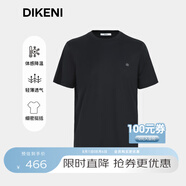 迪柯尼（DIKENI）【衣櫥單品2.0冰蠶絲】120S高品質(zhì)男士短袖T恤涼感 黑色 L （50）