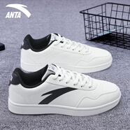 安踏男鞋板鞋小白鞋2025官方新款運動(dòng)鞋透氣輕便街頑休閑鞋 -1象牙白/基礎黑 43