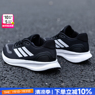 阿迪達(dá)斯（adidas）男鞋跑步鞋 25秋新款運(yùn)動(dòng)鞋緩震防滑慢跑鞋網(wǎng)面透氣低幫休閑鞋子 RUNFALCON 5/一號(hào)黑/白 41 (內(nèi)長(zhǎng)255mm)