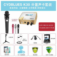 創(chuàng  )意達藍調 創(chuàng  )意達藍調K30USB外置聲卡電容麥套裝筆記本電音聲卡電腦k歌機架精調調試安裝電腦聲卡套 E300麥克風(fēng)+K30套裝