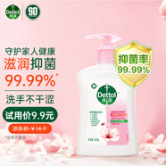 滴露（Dettol）洗手液滋潤250g 兒童洗手液抑菌消毒寶寶 水潤補充裝嘗鮮