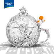 樂唯詩（NERVISHI）玻璃杯高顏值水杯透明玻璃牛奶杯帶把ins風(fēng)奶茶杯早餐杯茶杯 星球杯【透明】320ml1只