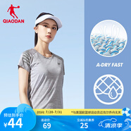 喬丹短袖女t恤夏季透氣速干跑步運(yùn)動(dòng)圓領(lǐng)T恤上衣 灰花灰 -1224-透氣速干 M