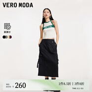VEROMODA半身裙夏季顯瘦休閑百搭時尚街頭純色工裝裙324116049 S59黑色 S