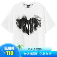 ICONS Lab聯(lián)名SSURPLUS發(fā)泡愛心煙霧寬松短袖純棉T恤 白底黑花 M