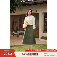茵曼（INMAN）襯衣女士2025年春季新款女裝高級感洋氣立領繡花邊新疆棉襯衫 淺杏色-18518197 M
