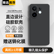 庚辰 適用vivo S30Promini手機殼V2465A保護套鏡頭全包s30pro迷你防摔軟殼直邊液態(tài)硅膠殼男女新款外殼 vivo S30Promini【優(yōu)雅黑】配鋼化膜