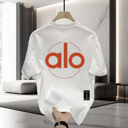 ALOYOGAalo發(fā)泡字母t恤夏季短袖印花男t恤美式潮流百搭重工男裝 白色 白色 M 90-115斤