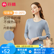 芬騰 保暖內衣套裝女士修身圓領(lǐng)秋冬季長(cháng)袖長(cháng)褲打底 女款E-淺蘭灰 XL