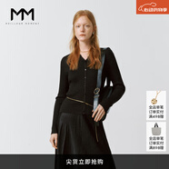麥檬萬件爆款MM口碑原創(chuàng)桑蠶絲涼感針織上衣短袖春夏淡人穿搭 水滴領(lǐng)-長袖-黑色5F1931232-1 S （100斤以下）