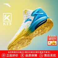 安踏（ANTA）KT3 Team｜籃球鞋男湯普森夏季中幫透氣防滑減震學(xué)生實(shí)戰(zhàn)運(yùn)動鞋子 【1代】安踏白/氯藍(lán)-1 42 (260mm)