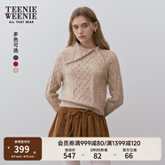 Teenie Weenie小熊女裝時(shí)尚簡(jiǎn)約毛衣冬季不對稱(chēng)翻領(lǐng)金扣斜開(kāi)襟上衣 卡其色 XS 155
