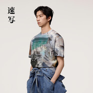 速寫(xiě)新品T男裝商場(chǎng)同款2024春恤寬松圓領(lǐng)短袖 901多彩混雜/漸變 XL