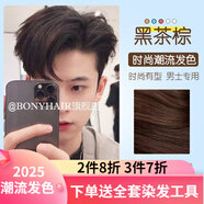 BONYHAIR染發(fā)劑男士專(zhuān)用顏色染頭發(fā)2023流行色免漂在家染 88/0黑茶棕 200ml 1支 （潮流色）