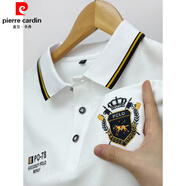 皮爾卡丹（pierre cardin）品牌純棉長(cháng)袖t恤男士翻領(lǐng)刺繡polo保羅衫中青年春秋季上衣體恤衫t 916白色 M -建議90-110斤