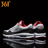 361°男鞋跑步鞋運動(dòng)鞋男春季新款361休閑潮流時(shí)尚氣墊慢跑鞋旅游鞋子 361度白/F1紅-革面 42